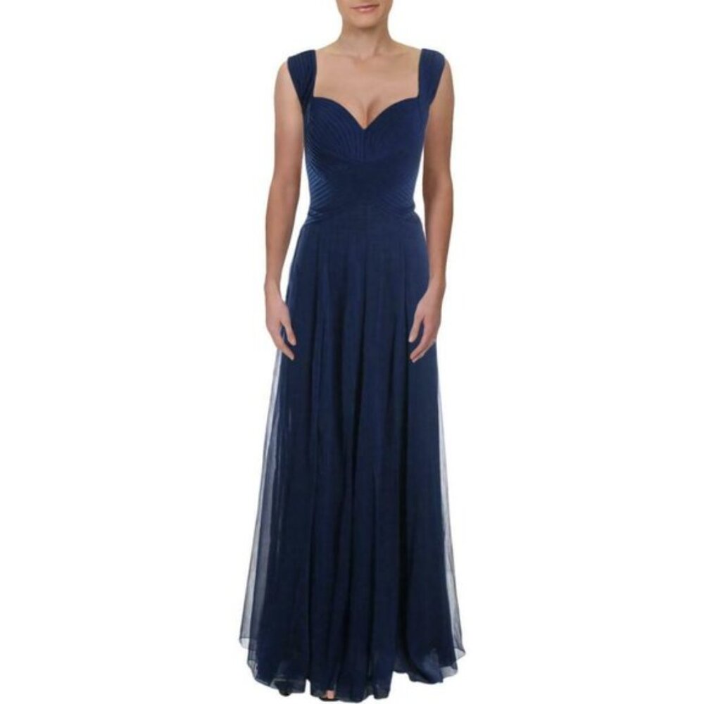 Pintuck Silk Chiffon Bandage Dress Gown